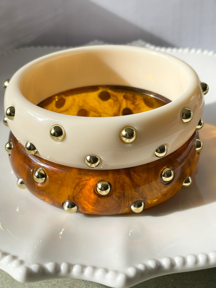 Bracelet pois beige doré du Live