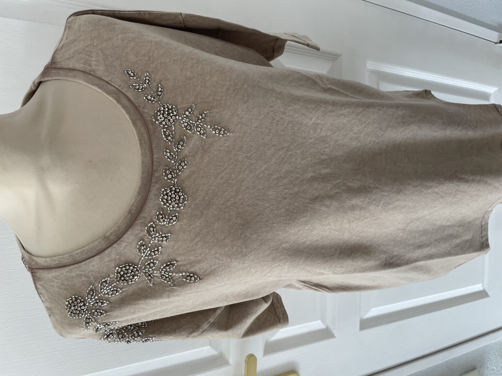 t shirt beige strass 36/42