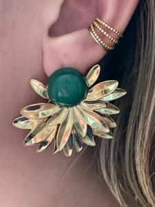 boucles Alba vert doré