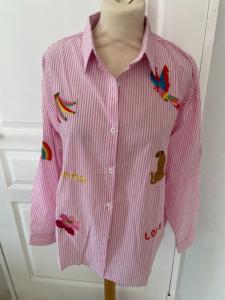 Chemise rayée Lumine rose 36/40