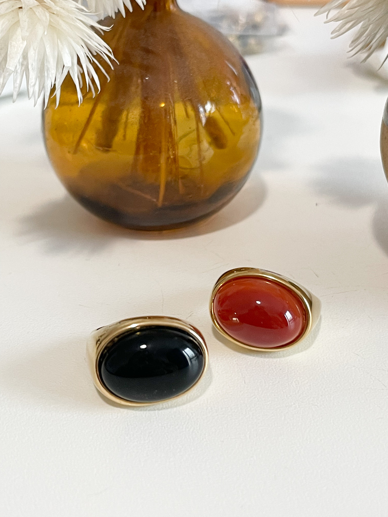 bague Rebecca noire doré t56