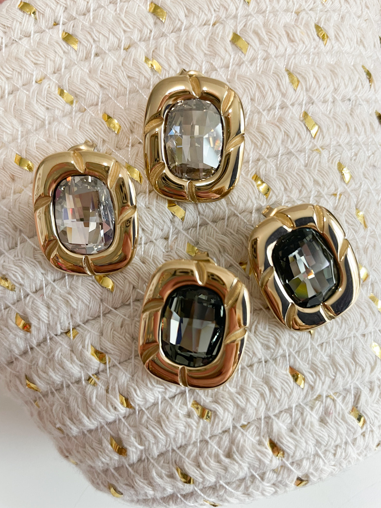 boucles Biba gris doré