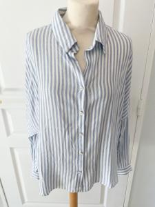 Chemise rayée bleu argenté 40/42
