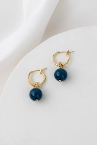 Boucles Lara bleu marine doré de Shlomit Ofir