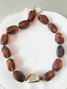 Collier Andy ambre doré