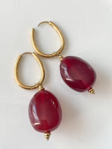 boucles Odile bordeaux doré