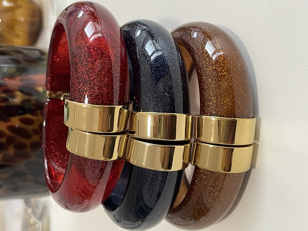 bracelet Edith bordeaux paillettes doré