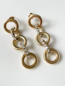 boucles pendantes strass doré du Live