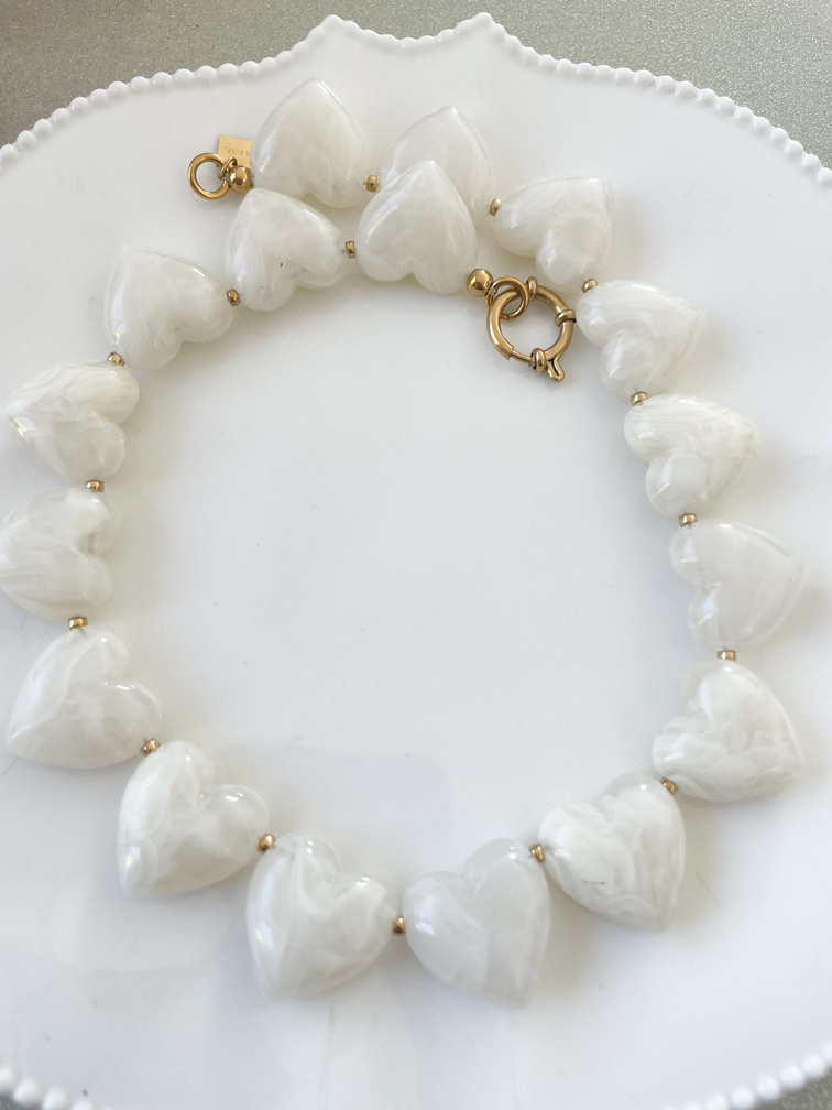 Collier Billie blanc doré