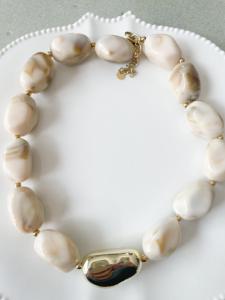 Collier Andy beige doré