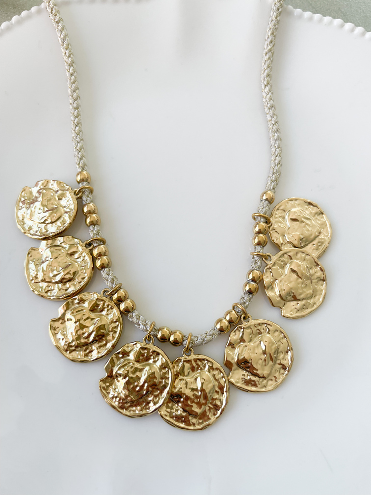 Collier Edith beige doré