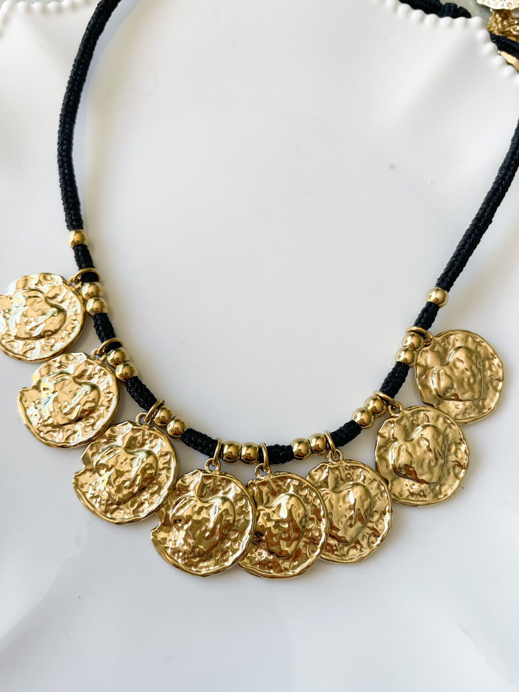 Collier Edith noir doré