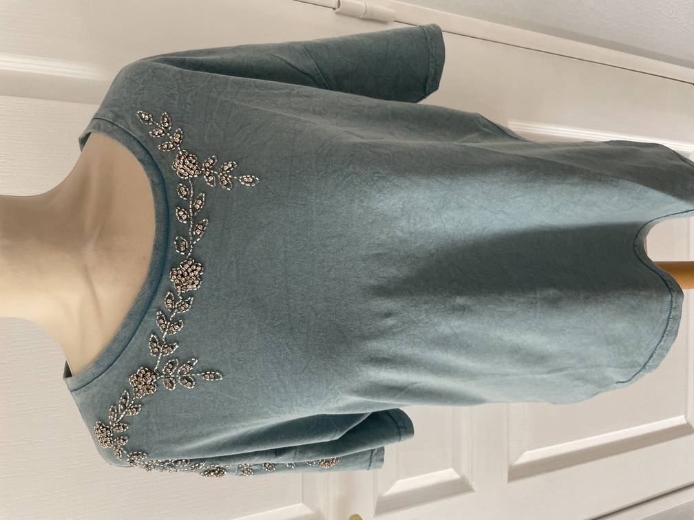t shirt bleu strass 36/42