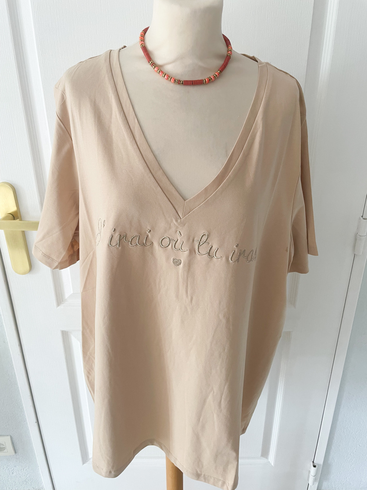 T shirt coeur beige 42 44