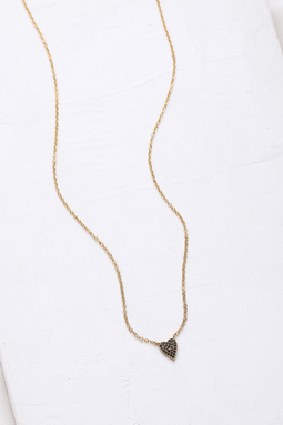 collier coeur tiny noir doré de Shlomit