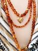 Collier multi rangs ambre doré