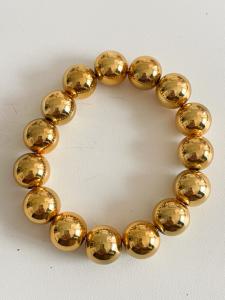 Bracelet perles rondes doré
