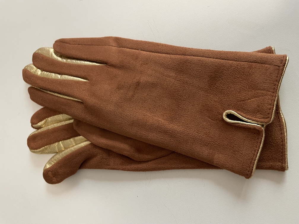 gants tactiles camel doré
