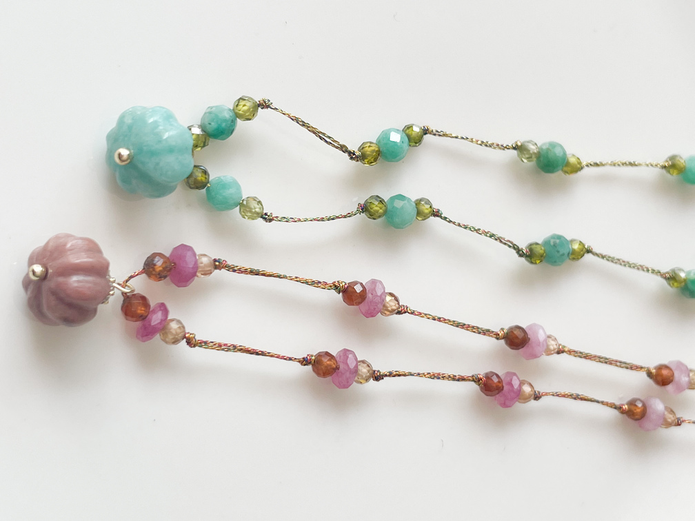 collier Chloé fil turquoise doré