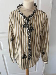 Chemise rayée beige brodée 36/38