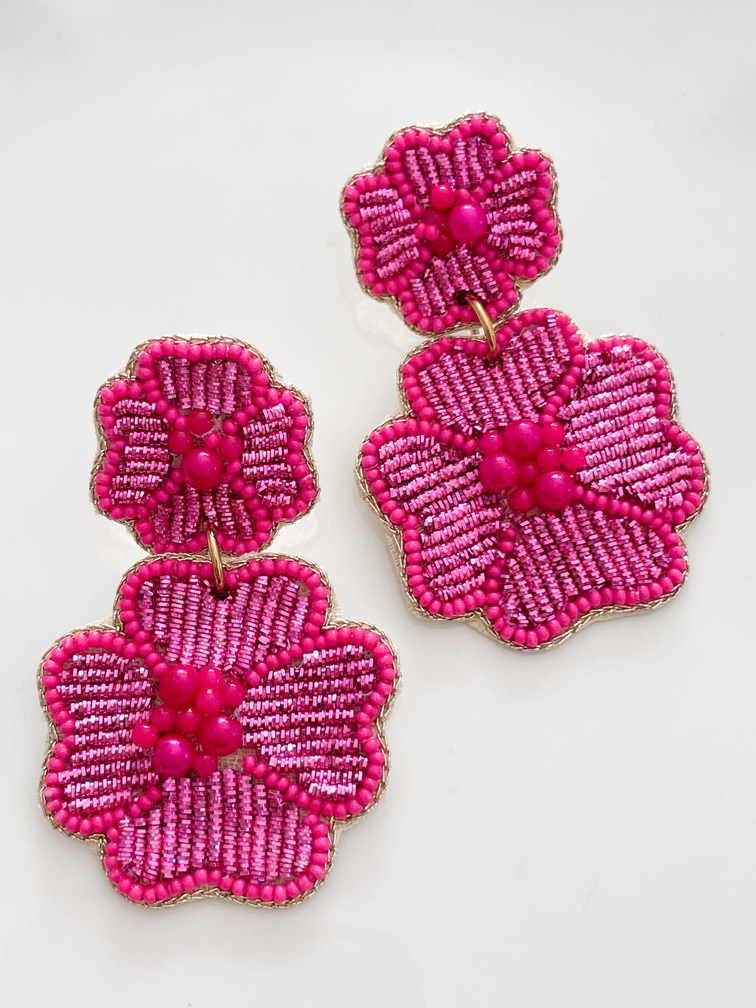 Boucles Fleurs rose de Mandalita