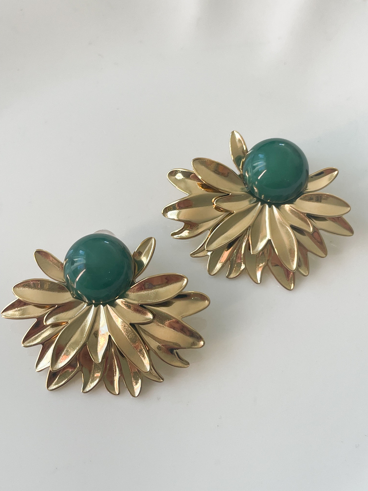 boucles Alba vert doré