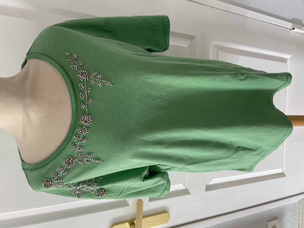 t shirt vert strass 36/42