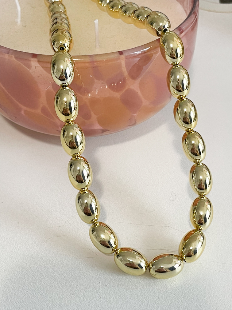 Collier perles doré