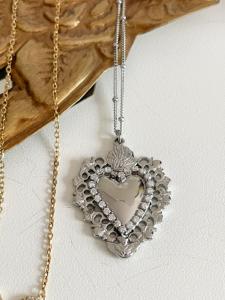Collier coeur ex voto doré