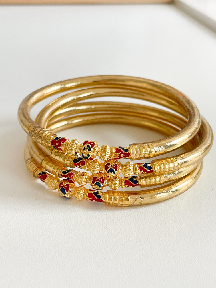 Bracelet Zen doré rouge