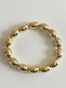 Bracelet perles longues doré