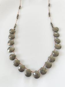 Collier Garbo amazonite gris doré