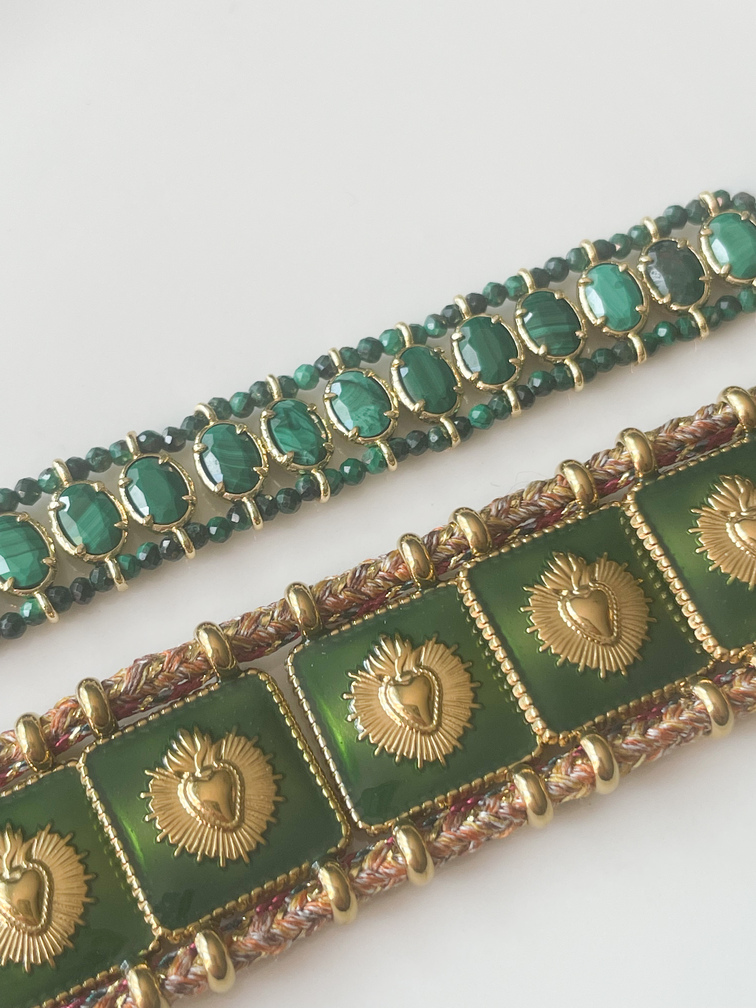 Bracelet Beauté vert doré