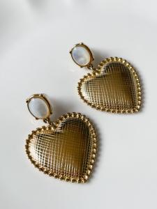 boucles coeur nacre doré du Live